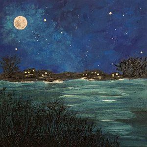 Super Moon 6" x 6" Acrylic Painting, Full Moon